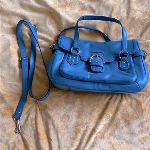 Coach teal leather bag